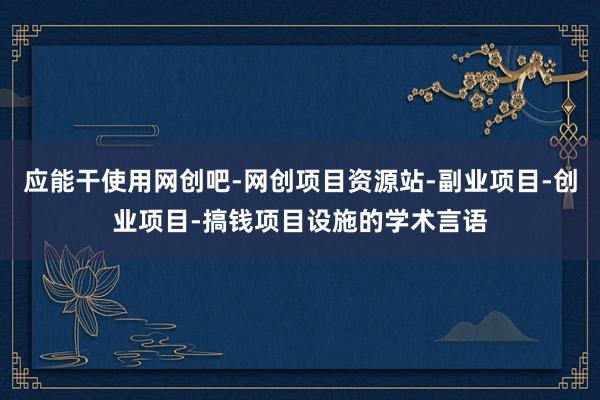 应能干使用网创吧-网创项目资源站-副业项目-创业项目-搞钱项目设施的学术言语